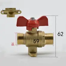 DN15 G 1/" BSP Мужской латунный шаровой клапан для воды, газа, масла Порты и разъёмы размер 12 мм с красной ручкой