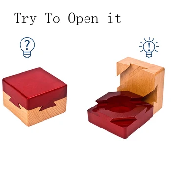 

Wood Magic Lock Box Puzzle Secrete Wood Box Toy Educational Toys IQ Training Present Gift For Kids Children