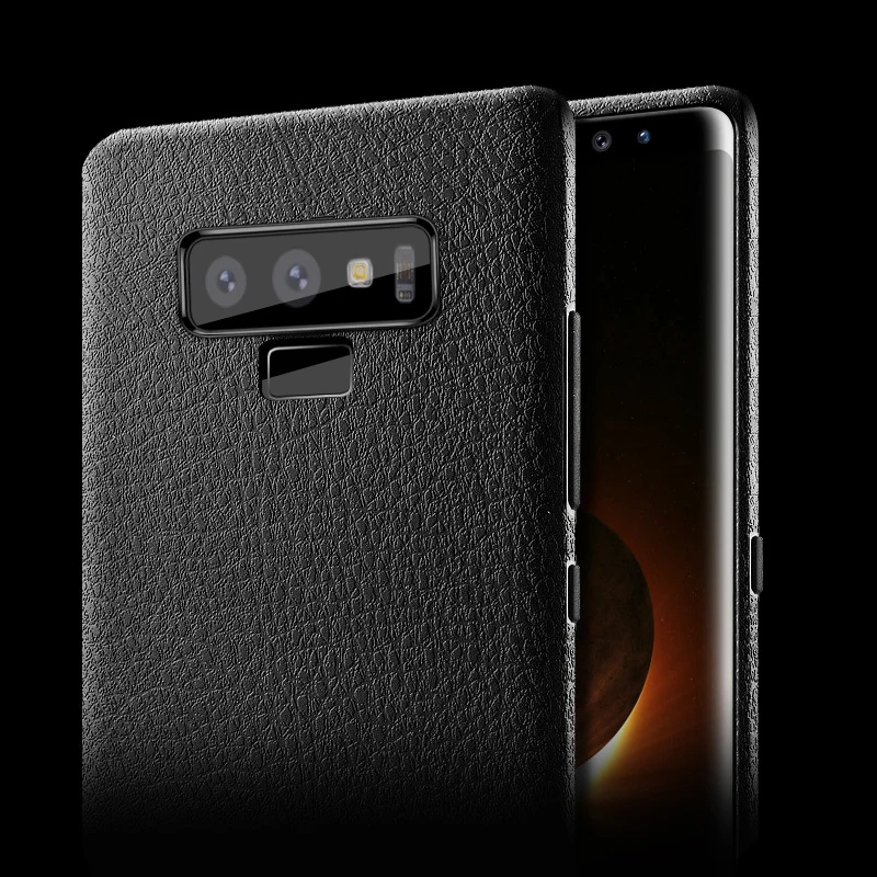 

Ultra Silm Litchi Leather Silicon Case for Samsung S10 Note9 S9 Plus S8 S8 Plus Note8 Back Cover Skin Soft TPU Phone Shell Coque