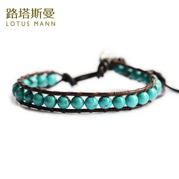 

Lotus Mann Lap a hoard of brown leather cord bracelet with the original buckle bracelet To optimize a hoard of