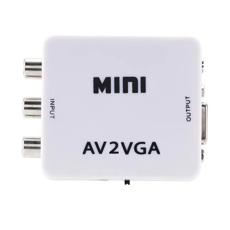  Mini HD AV2VGA Video Converter Convertitore Set-top Box AV a VGA Video Converter Conversor con 3.5m