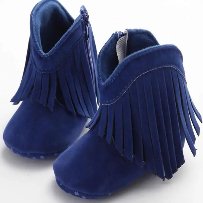 

Baby Toddler Shoes 0-1Years Cuir Winter Shoes For Newborn Girl Soft Bottom Winter Snow Boots Fringed Baby Shoes Botte Garcon.