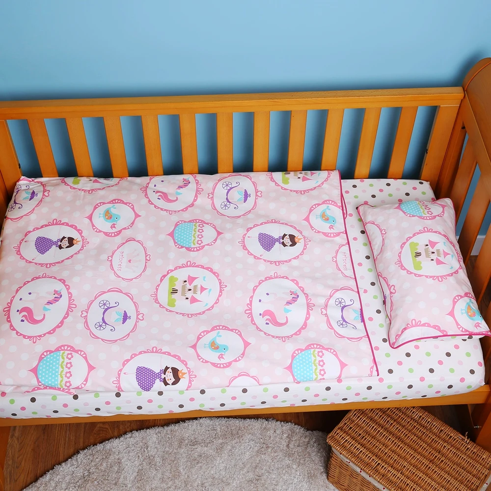 I-baby/комплект постельного белья для малышей, 5 шт., комплект детской кроватки для новорожденных, розовая танцевальная принцесса, хлопок, простыня, пододеяльник, комплект детской кроватки