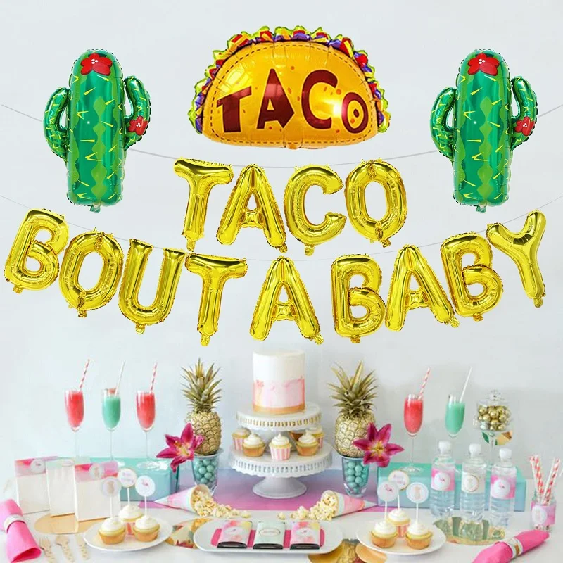 Taco Bout A Baby Balloons Decorations Supplies,29pcs Fiesta Cactus Baby Shower 