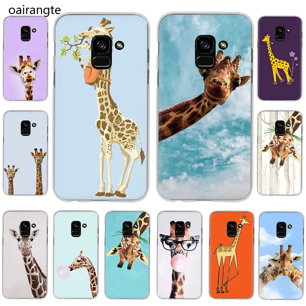 

Playful cute cartoon giraffe Hard phone cover case for Samsung Galaxy A3 5 2017 A6 7 8 9 2018 A10 30 40 50 70