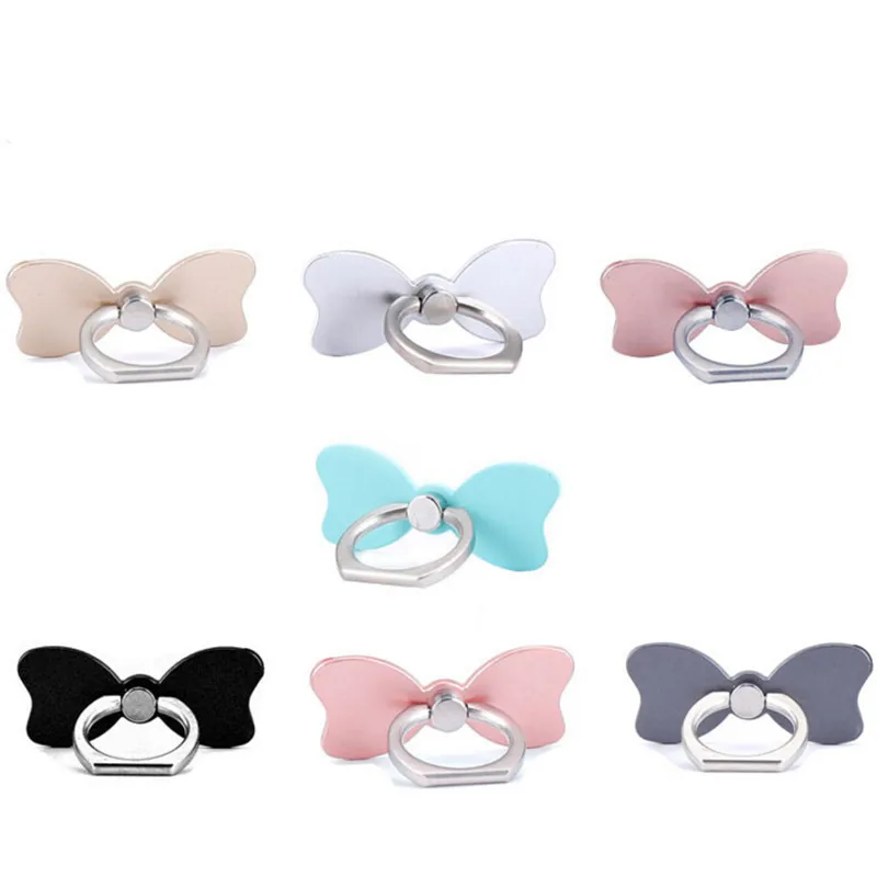 360 Degree Bow tie font b Finger b font font b Ring b font Smartphone Stand