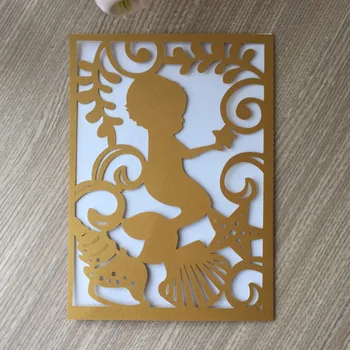 

50pcs/lot Chic Pearl Paper Invitations Card Baby Shower Invitations 1th Boy Birthday Party Decorations Blessing Card
