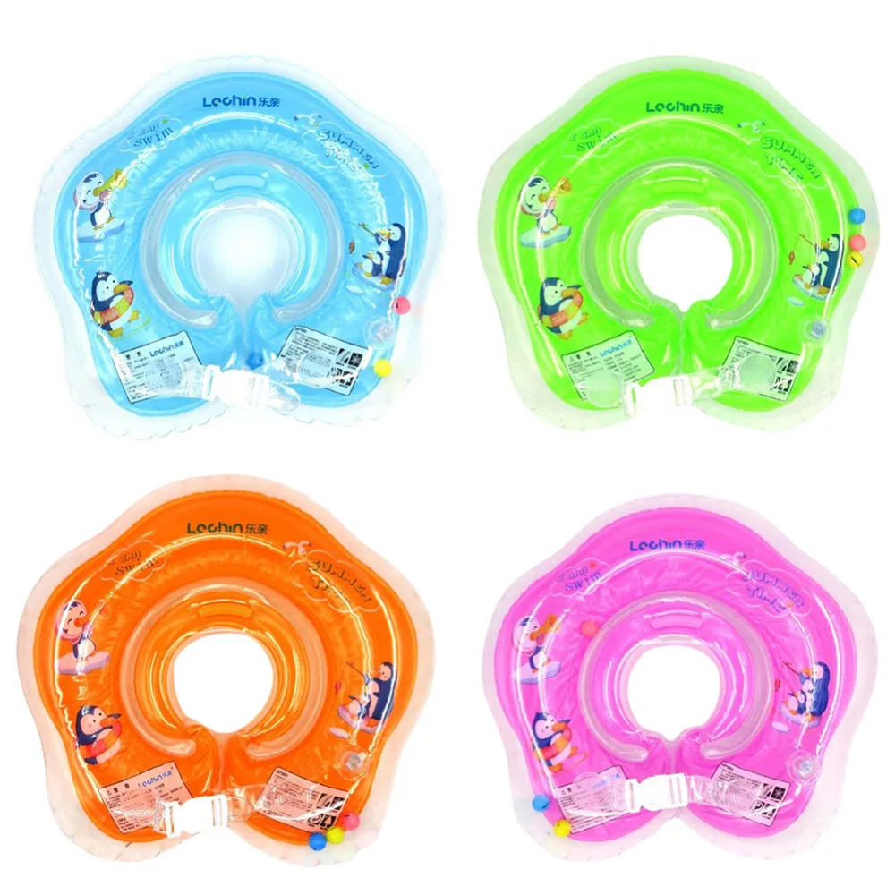 

Safe Inflatable Circle New Born Infant Adjustable Swimming Neck Baby Swim Ring Float Ring Safety Double Protection