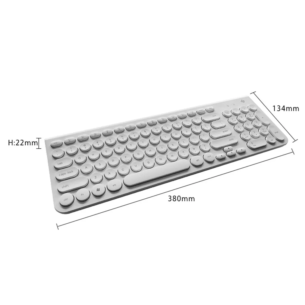 Wireless Keyboard Mouse Set Gaming Combo Bundle for Computer Laptop White