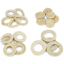 Новинка, ручная работа, деревянное соломенное плетение, Ротанговые серьги геометрической формы, детали для сережек, сделай сам, лоза, коса, серьги, фурнитура, подобрать форму y1226