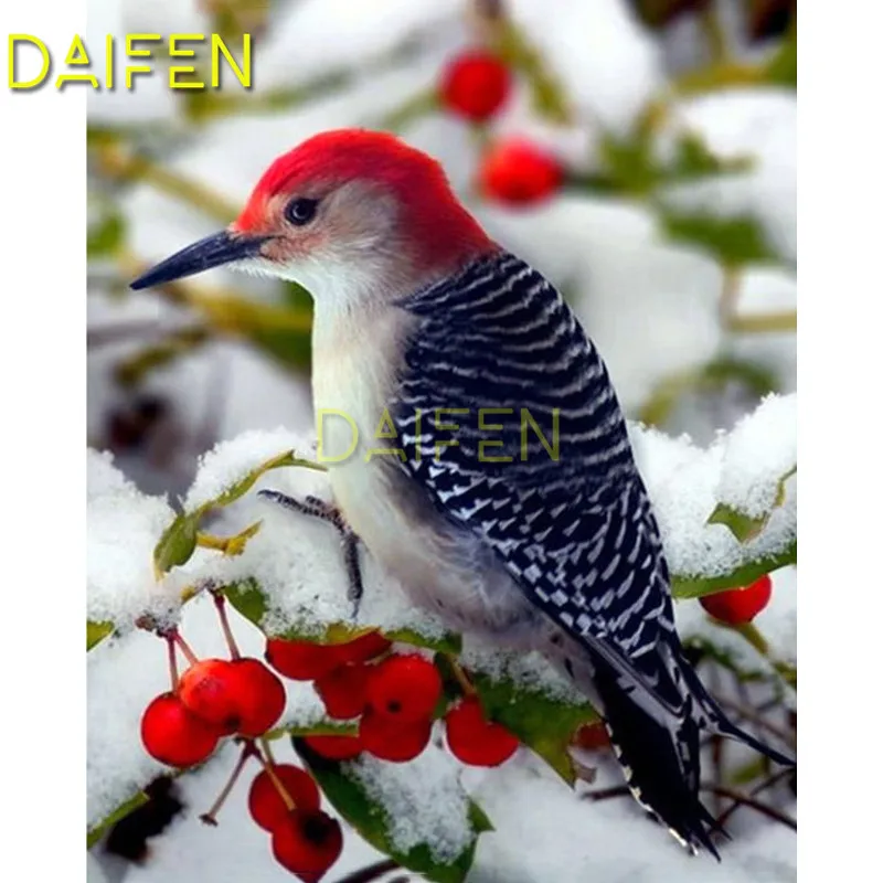 

Full Square Diamond embroidery Cross stitch kingfisher snow Cherry bird Full Round Diamond mosaic DIY 3D Diamond painting