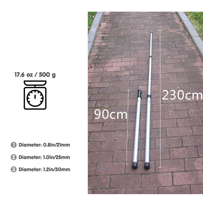 Алюминиевая стойка палатки телескопическая легкая высокопрочная Брезентовая палка колышки для палатки Аксессуары для кемпинга ветрозащитная веревка пряжка