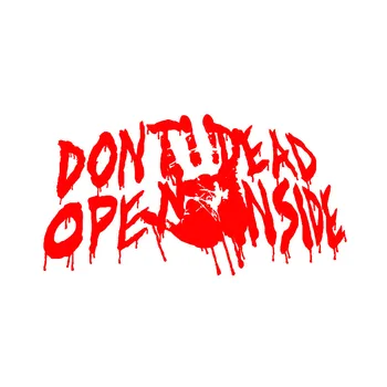 

20cm*10.7cm DONT OPEN DEAD INSIDE Walking Dead Bloody Hand Decal Fashion Vinyl Car-styling Red/Black/Silver Car Sticker S8-1072