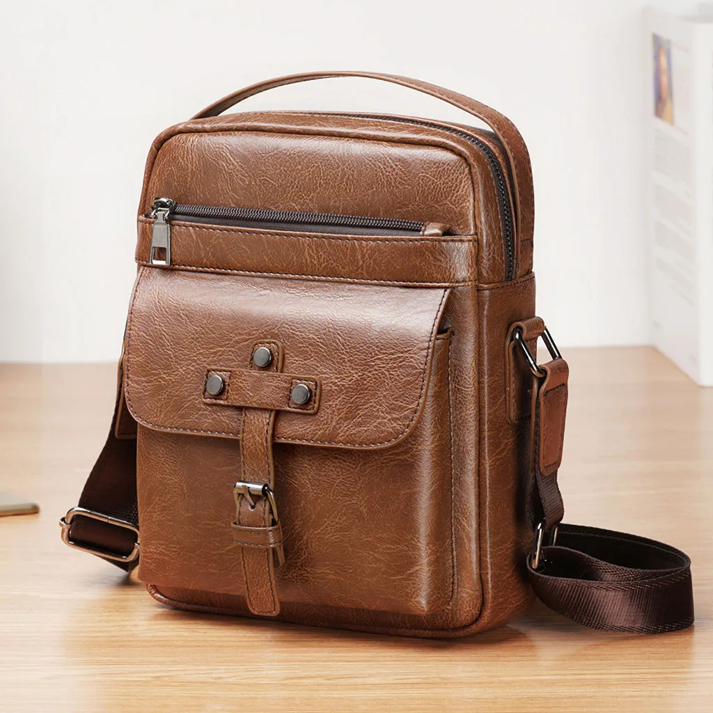 Джентльменские сумки через плечо мужские винтажные сумки через плечо ретро сумки на молнии деловой портфель