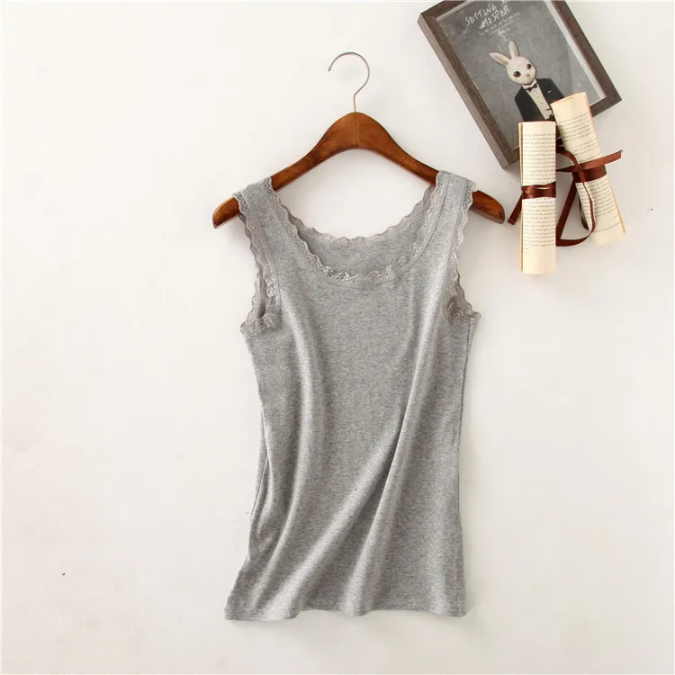 

2018 New Summer Women's Sexy Low-cut Basic T-shirts Lace Fashion Tank Top 100% Cotton Fatten Slim Fit Well Match Sleev