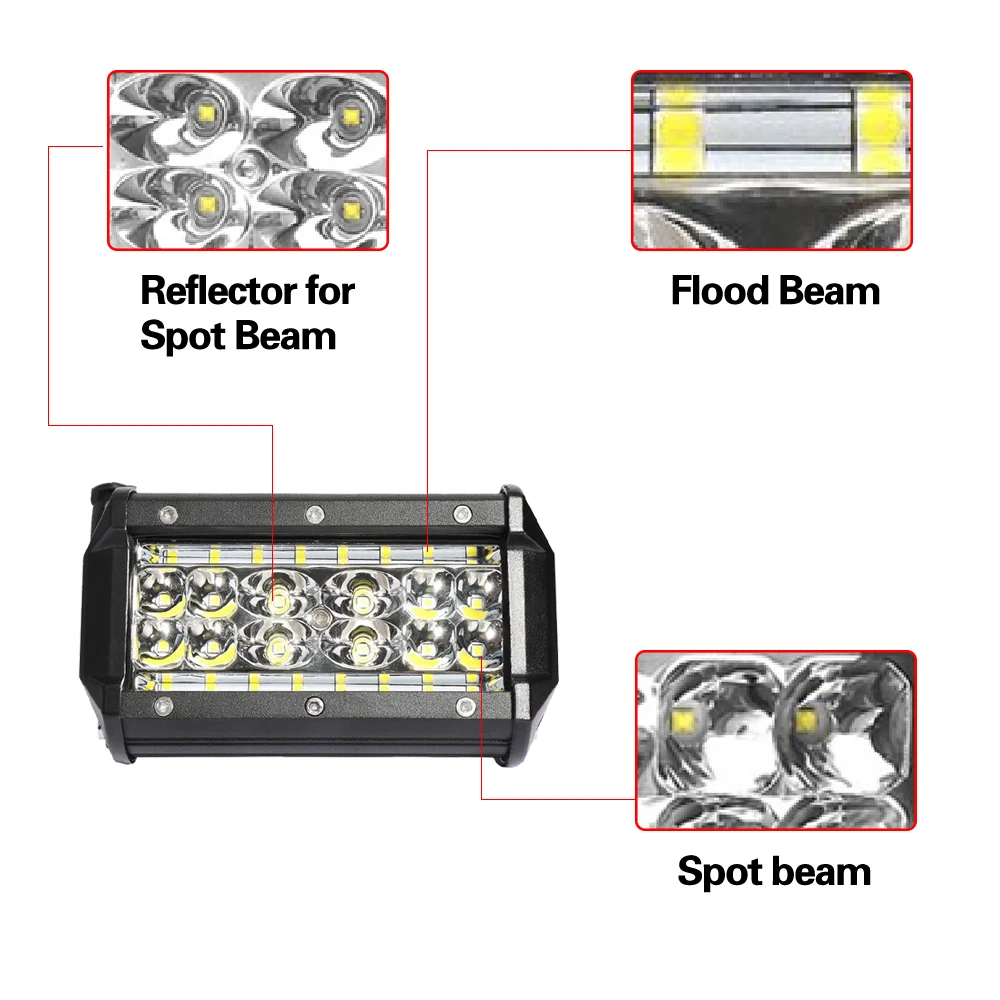 2 шт. 12 В 24 в 84 Вт водонепроницаемый квадратный светодиодный фонарь для работы DRL свет бар внедорожный автомобиль лодка светодиодный свет работы