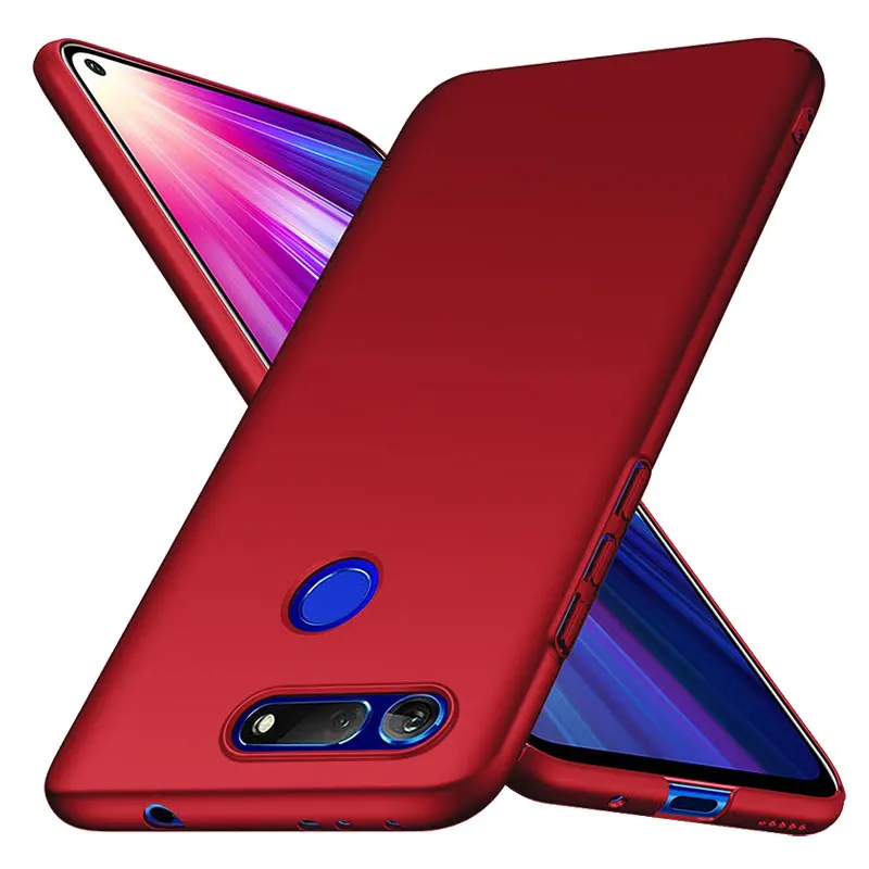 Red Задняя крышка для huawei Honor View 20, чехол с никотдом, полная защита, Жесткий PC матовый чехол для телефона s для Honor View 20, 6,4 дюйма - Цвет: Red