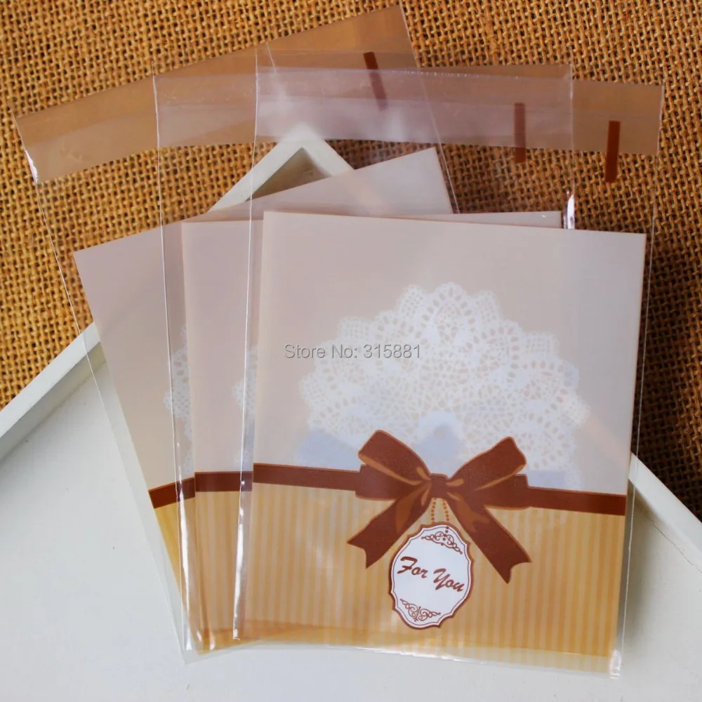 Brown Bowknot Self Sealing Wring Bags Cookies Snacks Party Favor Brown Bowknot Self Sealing Wring Bags Cookies Snacks Party Favor Gift Wedding Plastic Bag 300pcs Lot In Supplies From Home
