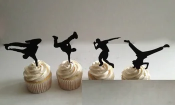 

Breakdance Silhouette Cupcake Toppers Party Picks baby shower wedding birthday toothpicks decor