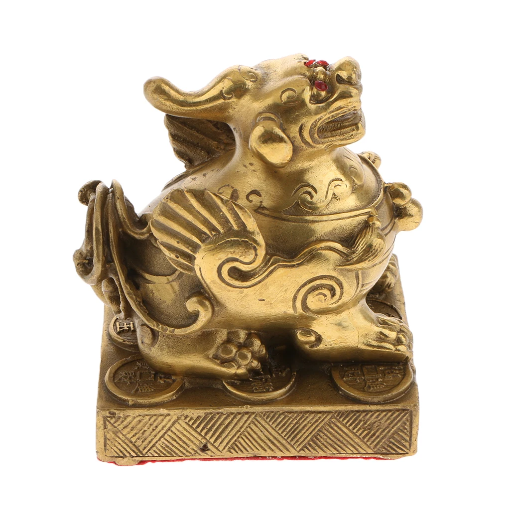 Chinese Copper Brave Troops Lucky Fortune Wealth Home Decoration Pi Xiu Brass Feng Shui Furnishing Articles
