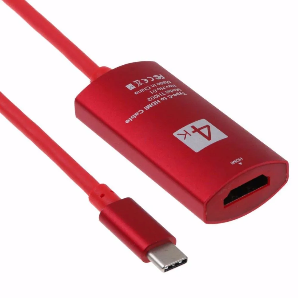 Usb type C к HDMI адаптер USB 3,1 к HDMI адаптер конвертер «Папа-мама» для MacBook2016/huawei Matebook/Smasung S8 - Цвет: Красный