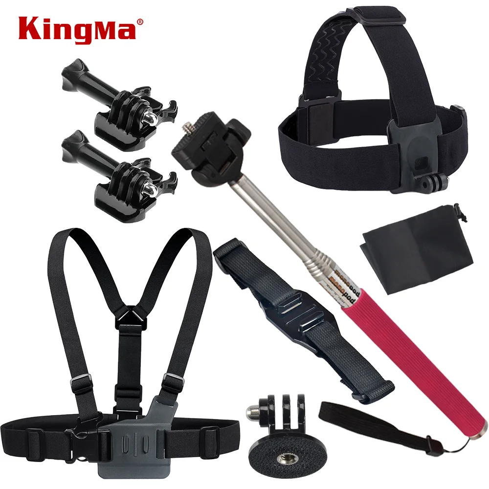 Wholesale KingMa For Gopro Accessories For Go pro Camera Spare Chest Head Helmet Strap Tripod Monopod Mount For Gopro Hero 2/3/3+/4 SJ4000 Buy Cheap KingMa For Gopro Accessories For Go pro Camera Spare Chest Head Helmet Strap Tripod Monopod Mount For Gopro Hero 2/3/3+/4 SJ4000