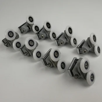 

8Pcs/Set Double Shower Door Roller Runners Wheels Pulleys diameter 20/23/25/27mm 4pcs upper part + 4pcs lower part rollers