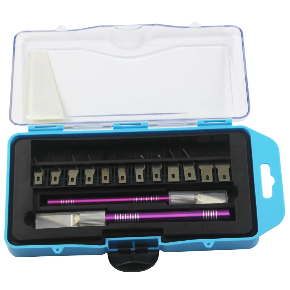 Deluxe DIY Engraving Tool Kit Repairing Cutter Set Multipurpose Craft Knife Scalpel with 12 Blades (9)