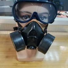Высоко Качественный респиратор противогаз Черный Резиновая с очки защитные маски маска Респиратор маска против живопись пестицидов противогазовая маска