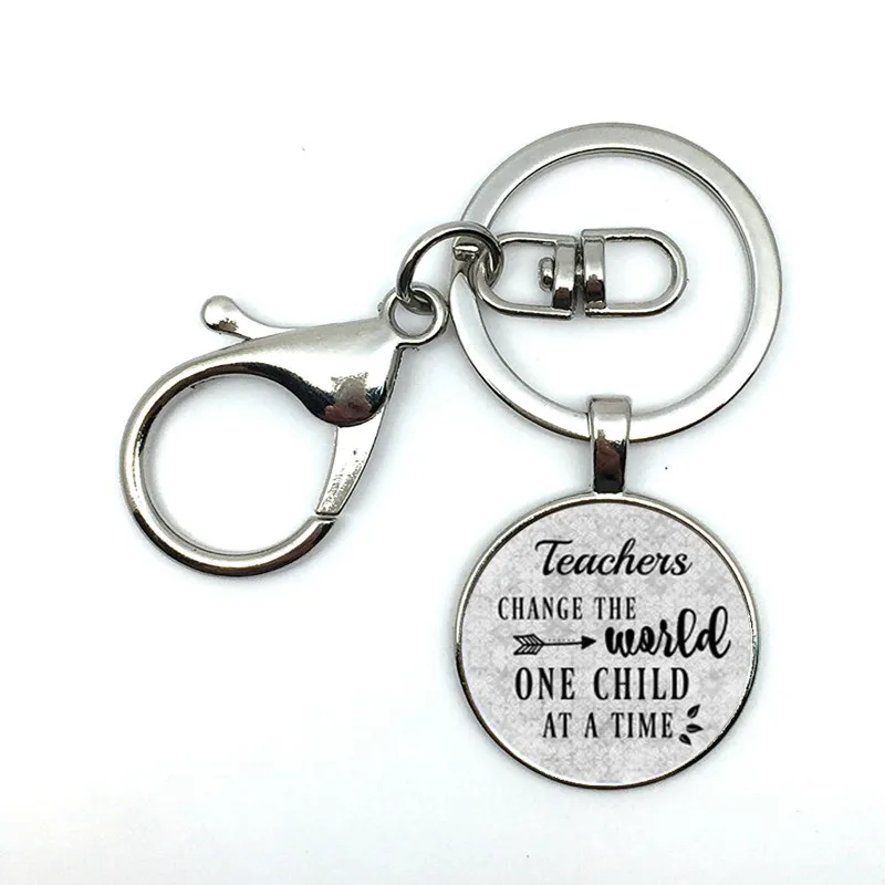 

Gift for Teacher,Daycare provider,Teacher charm Keychain,Teacher Appreciation Gift,TEACHERS CHANGE the World One child at a time