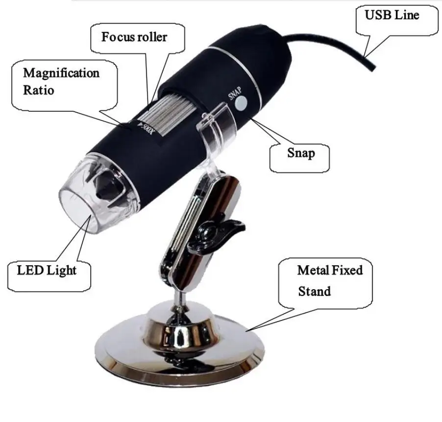 High Resolution USB Digital Electronic Microscope With Measurement Software Skin Concluding 200X 500X 800X 1000X 1600X Monocular_6