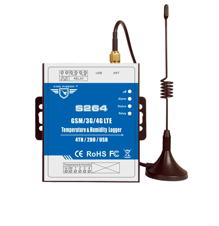 S264 GSM/SMS/GPRS/3g/4 г температура и регистратор данных влажности можно управлять из любого места без ограничения расстояния