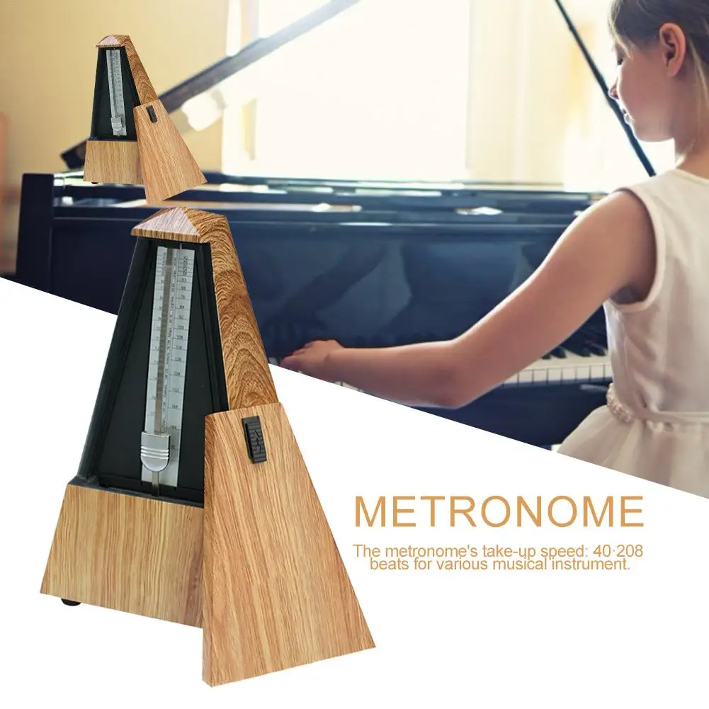 Portable Mini Mechanical Metronome Universal Wood color for Piano Guitar Violin Ukulele Chinese Zither | Спорт и развлечения