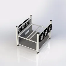 6 GPU Открытый Чехол для добычи воздуха компьютер ETH Miner Frame Rig 6x вентилятор и дисплей, показывающий температуру