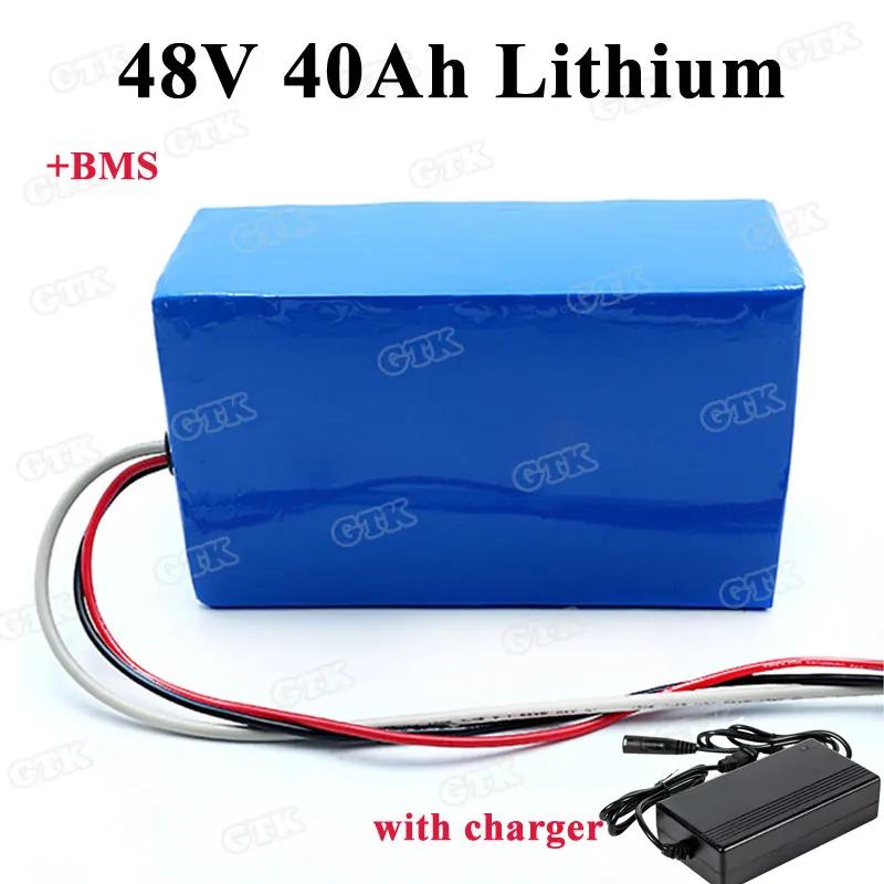 

48V 40Ah lithium-ion battery pack with BMS 26650 cells for 2500w 3000w powerwall EV power supply solar energy storage +charger
