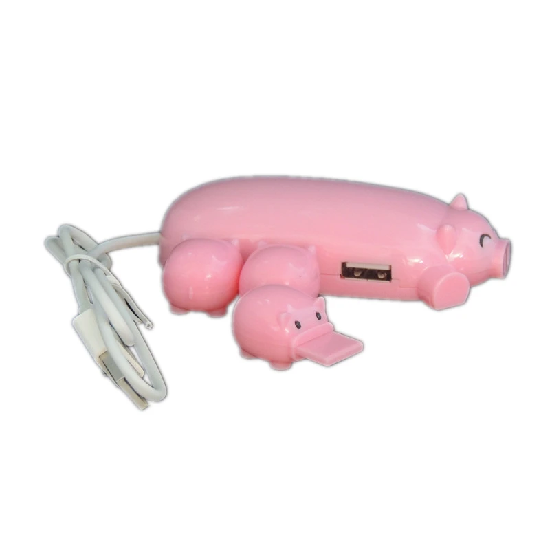 Lovely Pig Piggy Hub 3 в 1 высокая скорость USB 2,0 концентратор адаптер 3 порты USB зарядное устройство кабель для передачи данных Светодиодный индикатор для портативных ПК