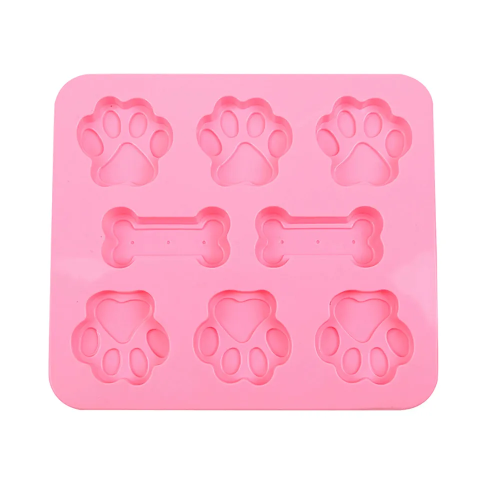 New-3D-Pink-Dog-Foot-And-Bone-Silicone-Ice-Cube-Chocolate-Cake-Cookie-Soap-Mould-Mold (1)