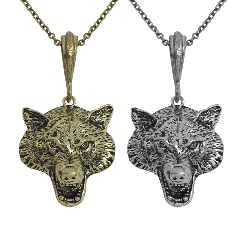

New Arrival Retro Punk Style Alloy Wolf Head Long Necklace Sweater Chain Animal Wild Nature Necklaces & Pendants Fashion Jewelry