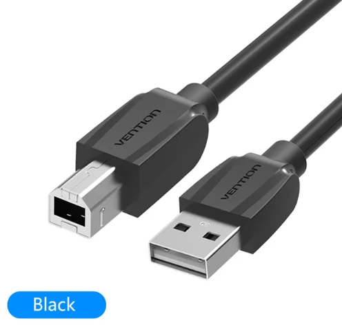 Vention USB 2,0 кабель для принтера типа A-B кабель для синхронизации данных кабель для передачи данных 1 м 1,5 м 2 м 3 м для камеры Epson hp USB - Цвет: black