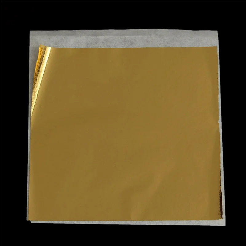 

100pcs/pack Sheets Practical Gold Foil Decoration Gold Shiny Face Beauty Gold Foil Cover Color Like 24k Gold 9x9cm