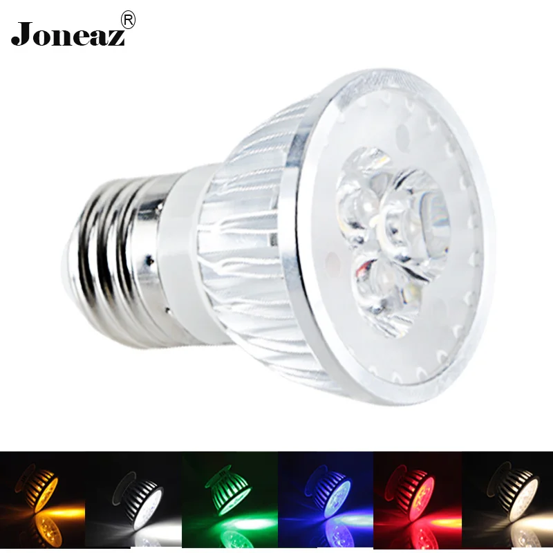

bombillas led E27 rgb bulb 110 220V ceiling spot light dimmable 3W 4W 5W colorful spotlight led lamp dropshipping Joneaz