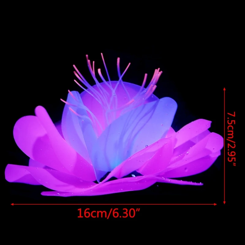 Красочные флуоресцентные водные растения Цветок Аквариум украшения аквариума орнамент