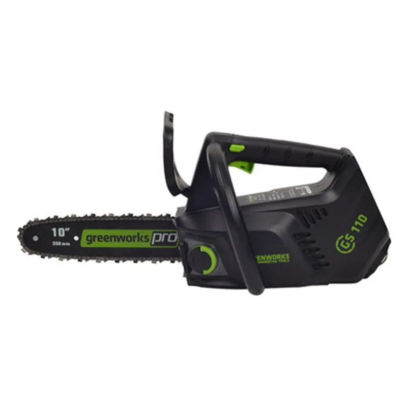 

new Greenworks 40v Co rdless Chain Saw Brushless ONE HAND operate chainsaw 10 inch guide bar