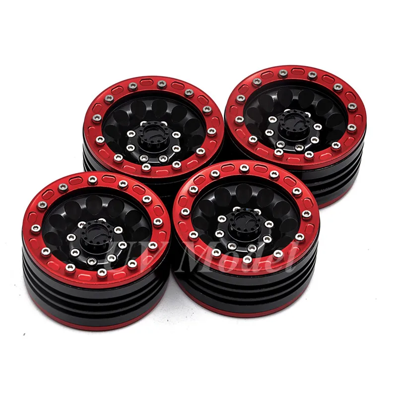 4PCS 1.9" Aluminum Beadlock Wheels For 1/10 RC Crawlers - Pink & Purple, Fits TRX4, SCX10, CC01