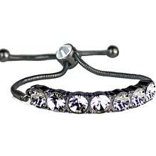 Горный хрусталь кристалл теннисные регулируемые браслеты для мужчин и женщин унисекс кубический цирконий браслет-цепочка змея подарок на день Святого Валентина ювелирные изделия