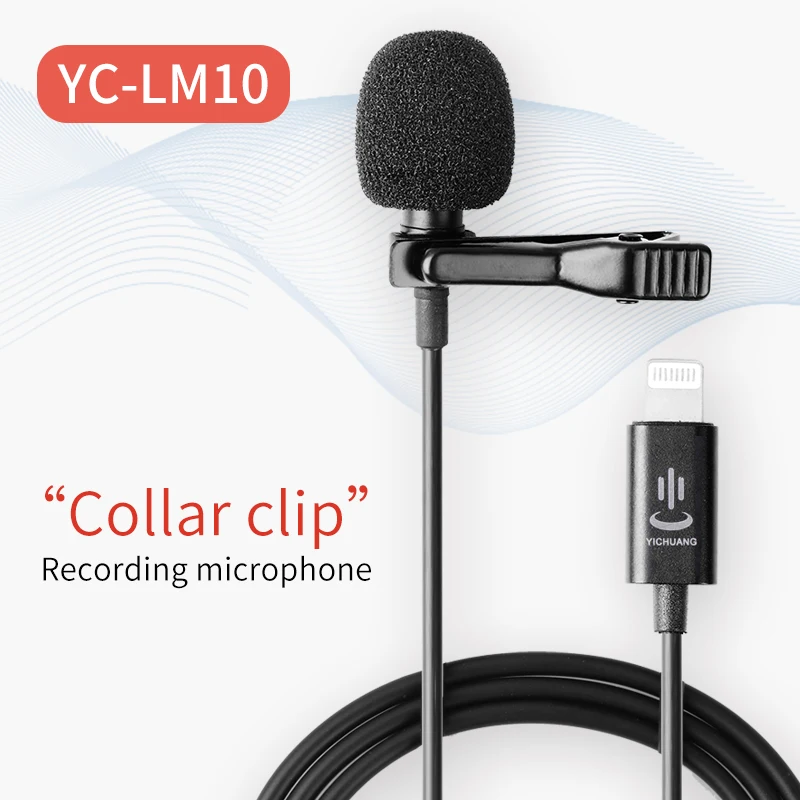 YC-LM10 мини портативный микрофон конденсаторный клип на лацкане петличный микрофон проводной Mikrofo/Microfon для iPhone X 8 7 Canon Nikon