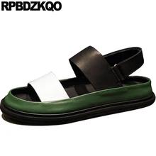 Дышащая роскошная дизайнерская обувь с открытым носком; Мужская обувь высокого качества; пляжная Уличная обувь известного бренда; Летняя обувь из натуральной кожи с ремешком;