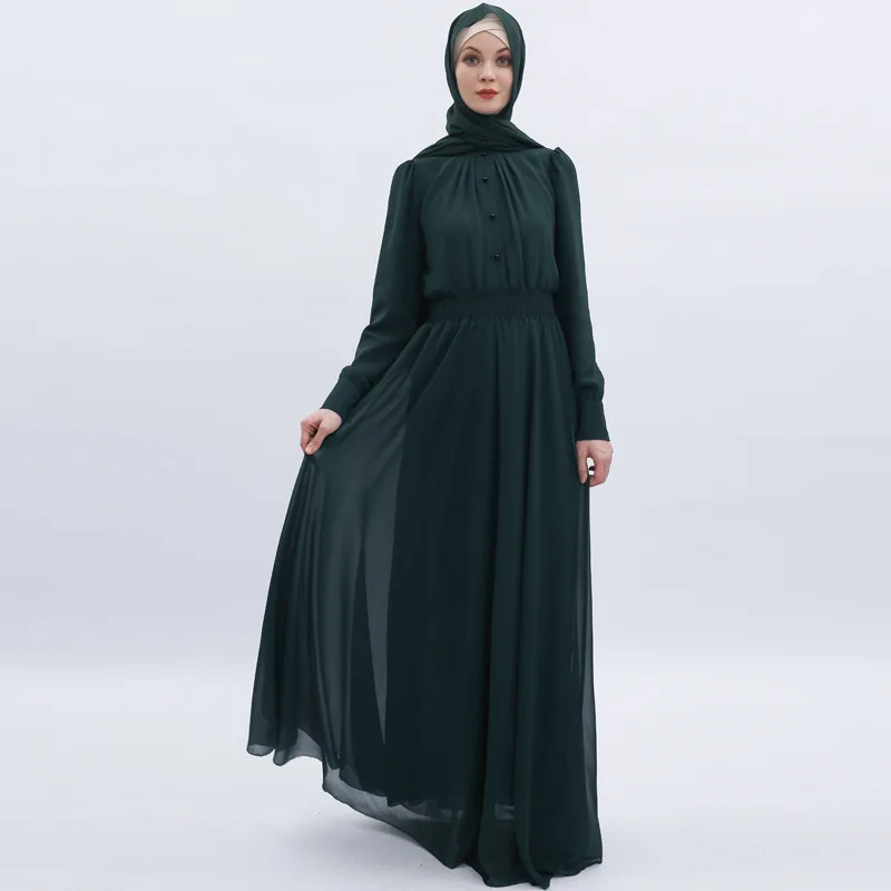 Летняя шифоновая абайя кимоно мусульманское платье хиджаб Турция Кафтан платье из Дубая Оман Ближний Восток Eid Рамадан Исламская