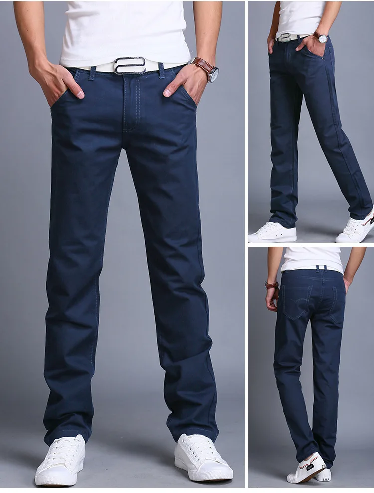 PADEGAO/мужские повседневные штаны solid slim fit прямые брюки Бизнес smart повседневный комплект Штаны осенние мужские хлопковые брюки большие