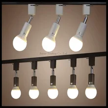 Loft Minimalist E27 track light Universal connector direction adjusted rail spotlights ceiling mounted track lighting fixture